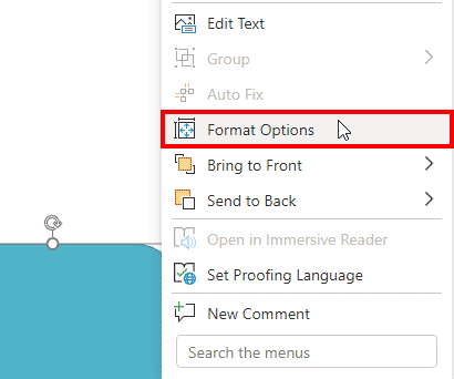 Format Options in the contextual menu