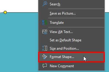 Format Shape option in PowerPoint 365