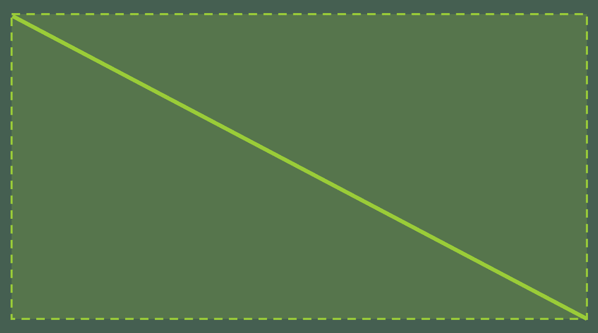 Imaginary rectangle with diagonal line