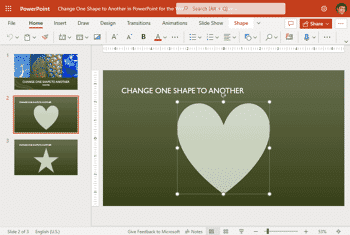 Change One Shape to Another in PowerPoint for the Web