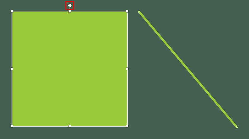 Open line shapes lack a rotation handle