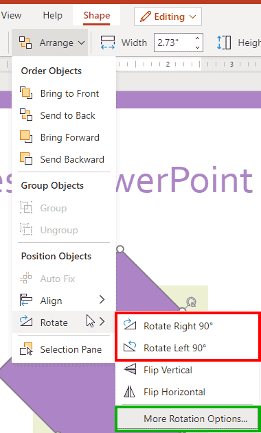 Rotate gallery in PowerPoint for the Web