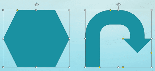 Manipulating Shapes by Dragging Yellow Handles in PowerPoint 365 for Windows