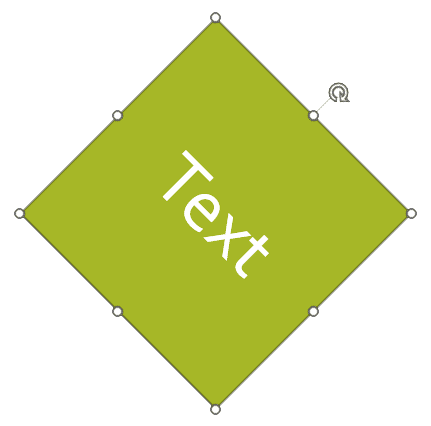 Text and shape rotation goes together