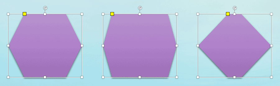 A Hexagon can be changed to both a rectangle and a diamond in PowerPoint 365 for Mac