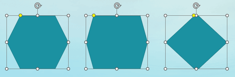 A Hexagon can be changed to both a rectangle and a diamond