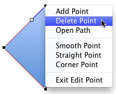 Delete Point option selected Delete Point option selected