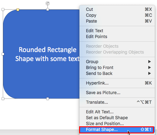 key function for wrap text powerpoint mac