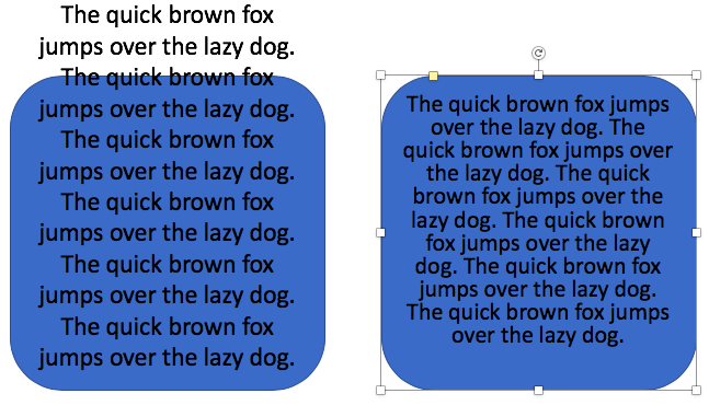 Text within the shape with Do not Autofit option and Shrink text on overflow option Text within the shape with Do not Autofit option and Shrink text on overflow option