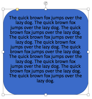Text size reduced when more text was added Text size reduced when more text was added