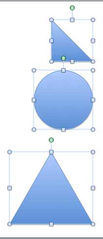 Shapes aligned to right Shapes aligned to right