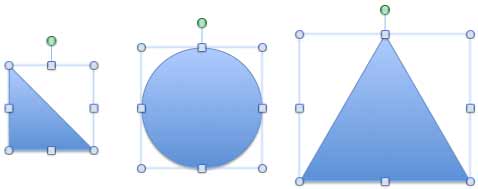 Shapes aligned to middle Shapes aligned to middle