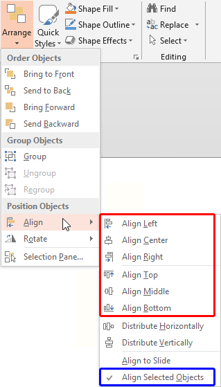 Align sub-gallery