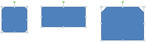 Shapes aligned to top