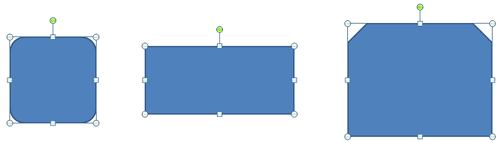 Shapes aligned to middle