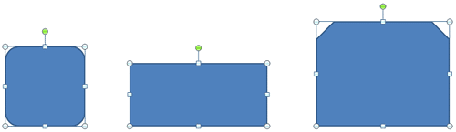 Shapes aligned to bottom