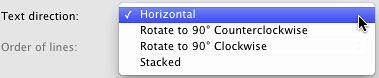 Text direction options Text direction options