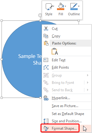 text shape in microsoft powerpoint 2016