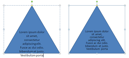 Text within the shape with Do not Autofit option and Shrink text on overflow option Text within the shape with Do not Autofit option and Shrink text on overflow option