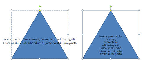 Text within the shape when not wrapped and same shape with text wrapped Text within the shape when not wrapped and same shape with text wrapped