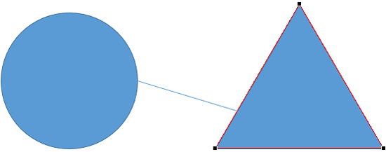 Triangle showing three vertexes on its corners