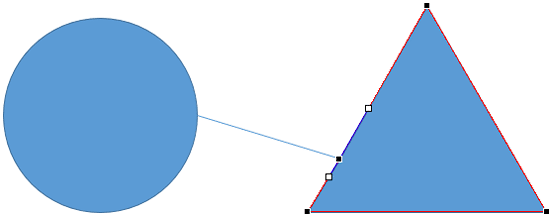 New point added to the outline of the triangle New point added to the outline of the triangle