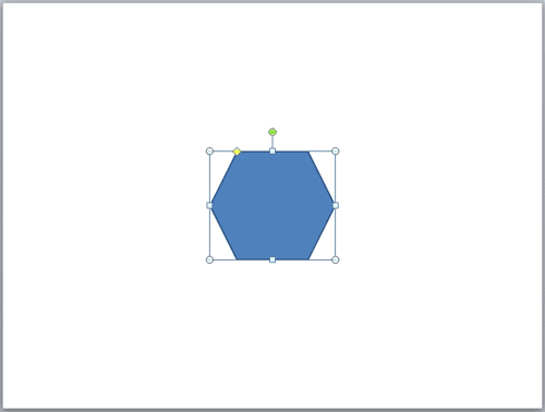 Shape centered to the slide