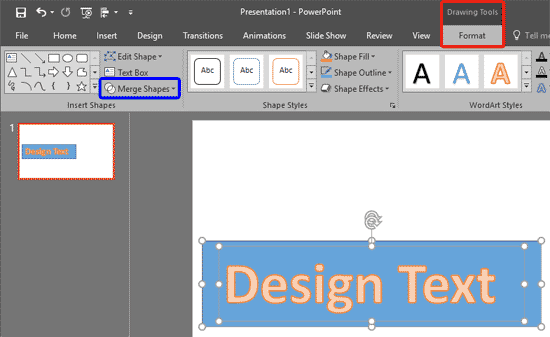 change text shape in powerpoint