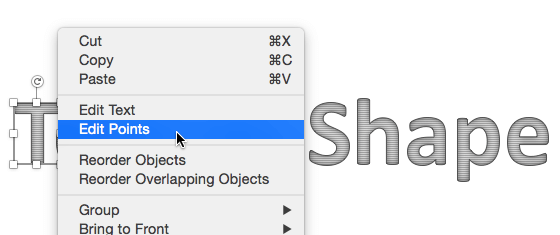 Edit Points option to be selected Edit Points option to be selected