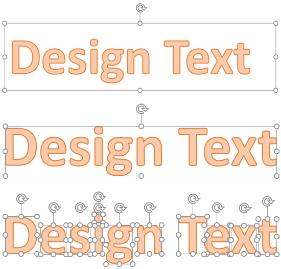 Intersect or Fragment your text to make shapes