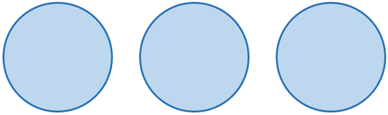 Three circles with same attributes