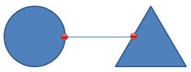 Connector connecting a circle and a triangle