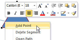 Add Point option selected Add Point option selected