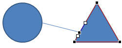 New point added to the outline of the triangle New point added to the outline of the triangle