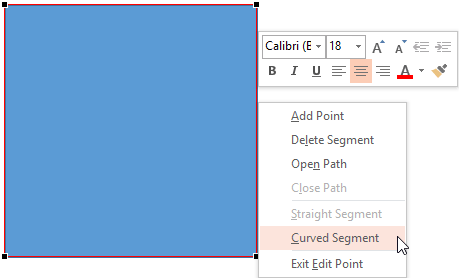 Straight segment changed to curved segment Straight segment changed to curved segment