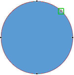 Cursor placed over the outline (curved segment) Cursor placed over the outline (curved segment)