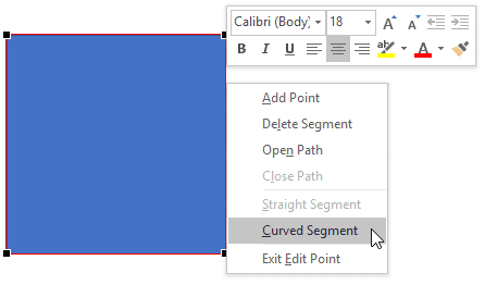 The Straight Segment type is grayed out