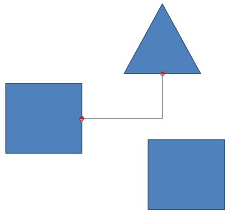 Connector attached to another shape