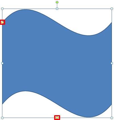 Wave shape inserted on the slide