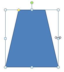 Trapezoid shape resized to match the base of the shopping bag