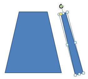 Trapezoid being rotated to form the side portion of the bag Trapezoid being rotated to form the side portion of the bag
