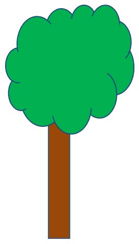 Fill colors of the shapes changed to match a tree