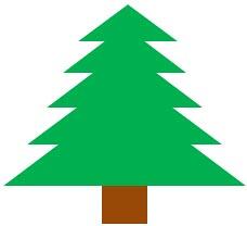 Conifer tree drawn using rectangle and triangle shapes Conifer tree drawn using rectangle and triangle shapes