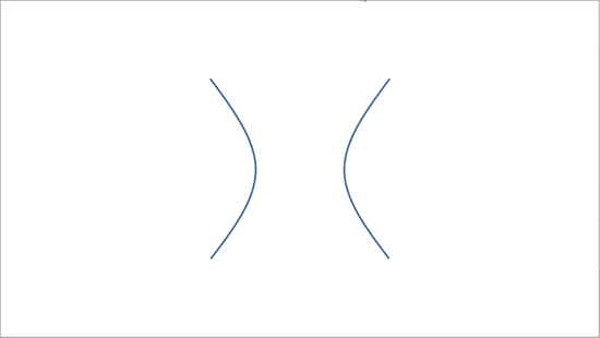 Hyperbola drawn in PowerPoint