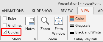 Guides check-box selected