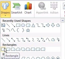 Rectangle shape selected