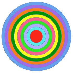 Target created using multiple circle shapes in PowerPoint 2011