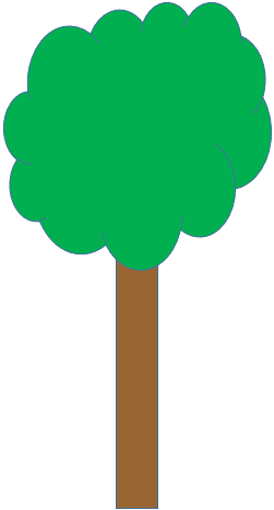 Fill colors of the shapes changed to match a tree