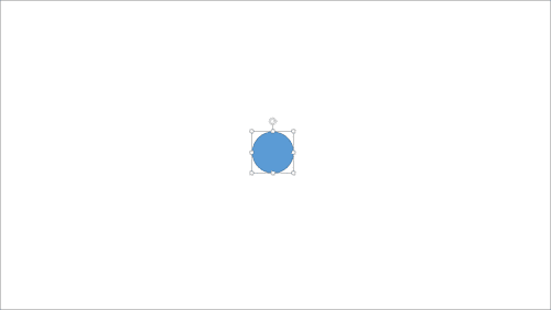 Circle shape placed on the slide