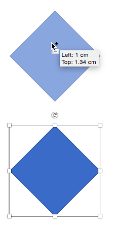 Shape copied exactly upwards at 90° (perpendicular to the original)